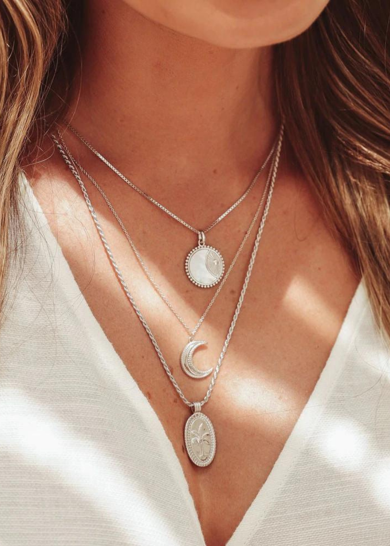 Oasis Necklace ~ Silver-Salt + Soda
