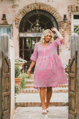 Lima Dress Hibiscus Linen