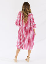 Lima Dress Hibiscus Linen