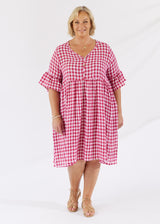 Lima Dress Hibiscus Linen