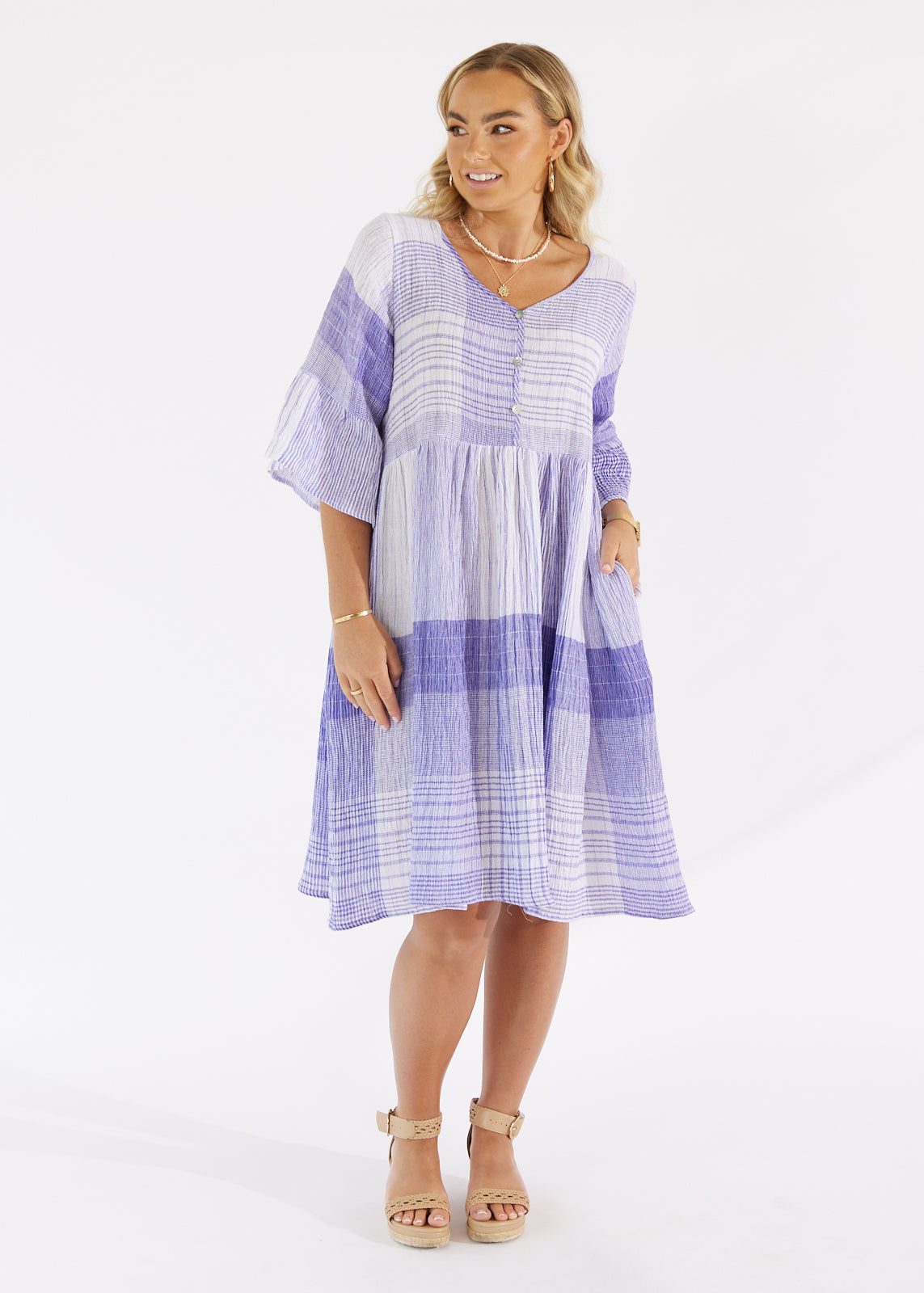 Lima Dress Pacific Blue - Salt + Soda