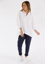 Oia Ruffle Shirt White