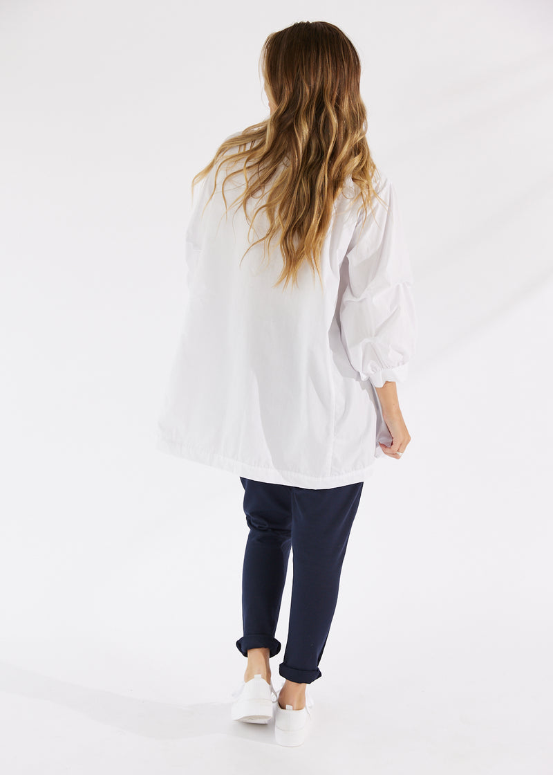 Oia Ruffle Shirt White