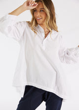 Oia Ruffle Shirt White