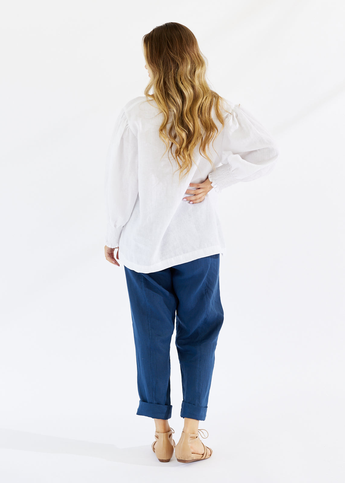 Pisa Linen Blouse White - Salt + Soda