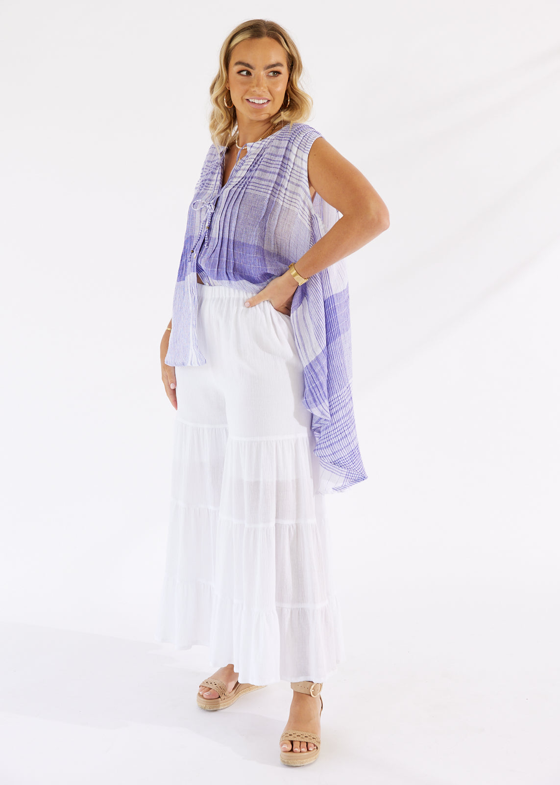 Ravello Blouse Pacific Blue - Salt + Soda