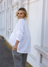 Oia Ruffle Shirt White - Salt + Soda