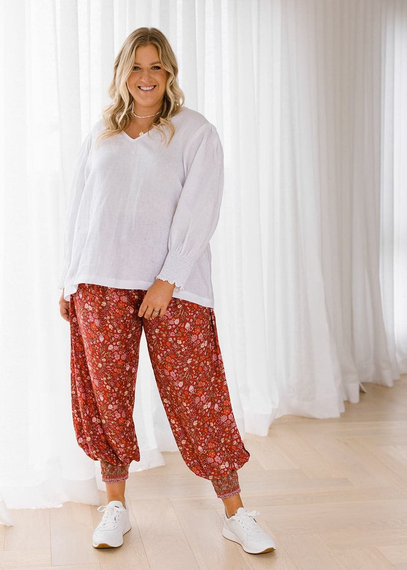Pisa Linen Blouse White - Salt + Soda