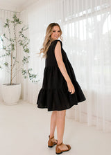 Isola Cap Sleeve Dress Black - Salt + Soda